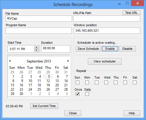Replay Video Capture Scheduler