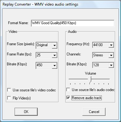 Edit Target Format Settings