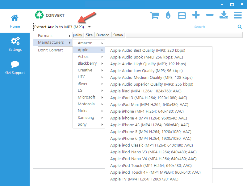 Conversion Presets