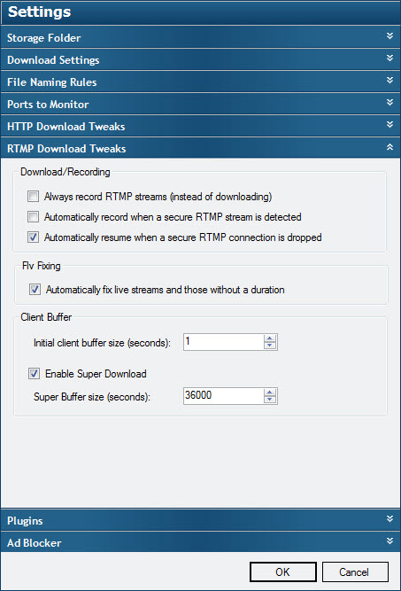 RTMP Download Tweaks