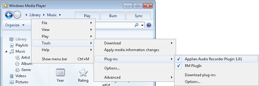 windows media plugin