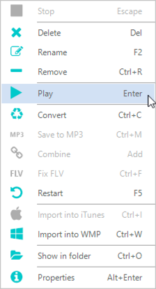 right-click menu